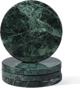 Real <b>marble</b> <b>coasters</b> set heavy <b>marble</b> <b>coasters</b> thick stone <b>coasters</b> non slip <b>marble</b> <b>coasters</b> absorbent stone <b>coasters</b> - Product Image 1