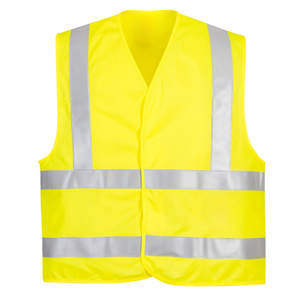 Gilet de sécurité réfléchissant jaune haute visibilité unisexe en polyester toutes saisons pour uniforme de garde et vêtements de travail - Product Image 1