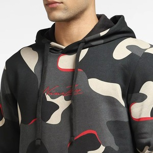 Sweat à capuche unisexe en polaire uni, coupe classique, tricoté en polyester/coton avec poche avant, séchage rapide, respirant, vêtement décontracté d'automne - Product Image 6