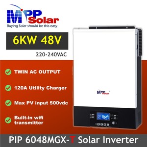 อินเวอร์เตอร์พลังงานแสงอาทิตย์ PIP6048MGX-T 6000W 48V 230V MPP Solar AC to AC 120A พร้อมที่ชาร์จไฟ AC รองรับแรงดันไฟฟ้าสูงสุด 500V ช่องสัญญาณ AC เดียว คลื่นไซน์บริสุทธิ์ รองรับการเชื่อมต่อแบบขนาน 9 ช่อง - Product Image 3