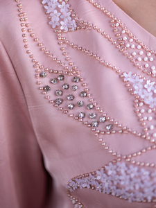 Abaya Modeste Brodé en Polyester, Robe Florale d'Été pour Femme Musulmane, Vente en Gros, Personnalisable, Légère, Respirante, Longueur Cheville, ODM - Product Image 2