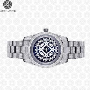 Charm_Jewells Luxury Stainless Steel <b>Watch</b> 38mm Round Case Analog Quartz Movement <b>Diamond</b> Encrusted Folding Clasp Women - Product Image 4
