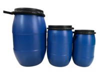 Fût en plastique HDPE durable de qualité alimentaire – Fût bleu avec anneau de verrouillage, recyclable, étanche pour le stockage de liquides