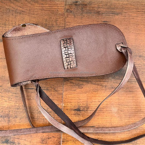 100% véritable cuir véritable Turquoise Floral outillé confortable étuis de transport ajustement universel fond ouvert étuis en coquille de mer - Product Image 2