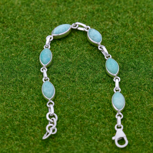 Bracelet en amazonite, bracelet en argent sterling 925, plaqué or jaune et or rose, bracelet bohème fait main, bracelet en pierre verte, cadeau - Product Image 3