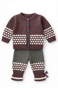 Ensemble cadeau de vêtements pour bébé, tenue en tricot doux pour nourrisson, vêtements chauds pour l'hiver, tissu confortable, production avec marquage personnalisé - Product Image 4