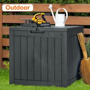 Boîte de rangement en résine imperméable et résistante aux UV de 31 gallons pour jardin extérieur et rangement intérieur - Product Image 5