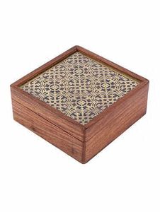 Premium Classic Eco-Friendly MDF Enamel Coaster Set with Durable Finish for Everyday Dining Table and Office <b>Desk</b> Protection - Product Image 1