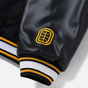 แจ็คเก็ตวาร์ซิตี้แบบมีปักลาย  ดีไซน์ใหม่ สำหรับผู้หญิงและผู้ชาย  สไตล์วินเทจ  สีดำ-ทองโบราณ  ผ้าฟลีซ  ปักลาย  กระดุมเดี่ยว  สำหรับฤดูหนาว - Product Image 5