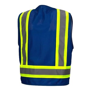 New 2026 Mesh Hook Loop Safety Vest Security Vest Work Hi Vis Reflective Vests in Yellow Orange OEM Customized <b>PVC</b> Logo Fabric - Product Image 2