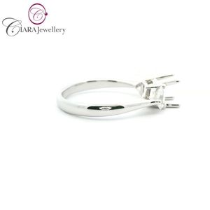 Blanco clásico 18K AU750 0.75CT Diamante natural redondo y en forma de corazón para fiesta de boda o aniversario con montaje de anillo lateral - Product Image 4