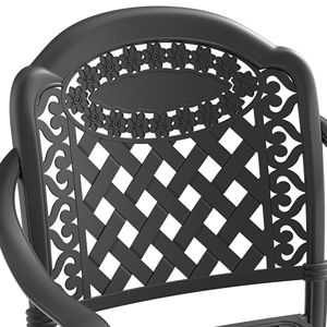 Set di 4 sedie da pranzo da patio in alluminio pressofuso con struttura nera e cuscini in colori assortiti - Product Image 6