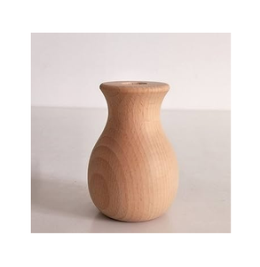 Wood Flower Vases Ornaments Decorations Wholesale Vase Home Decoration Solid Wood Arrange Flowers Vase - Product Image 2