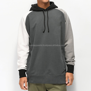 Men's <b>Grey</b> Hoodie Raglan Sleeves High Quality Custom Design Modern Embroidery Screen Printing Winter Customizable <b>Sweatshirt</b> - Product Image 1