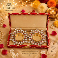 Caja de Regalo Festiva Hecha a Mano en India con Portavelas para Velas de Té, Recuerdo de Boda, Regalos de Diwali, Regalos para la Fiesta de Ganesha Pooja