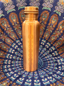 Eco-Friendly Copper <b>Water</b> <b>Bottle</b> with Lid Chakra Engraved Modern Portable <b>Metal</b> Flask - Product Image 3