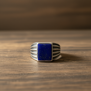 Fine 6.2 Grams <b>Lapis</b> Signet <b>Ring</b> - Product Image 3