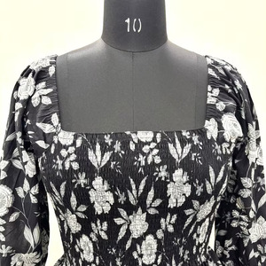 Floral Print Cotton Mini <b>Dress</b> Kyra <b>Style</b> Summer Tunic Eco-Friendly Handmade Boho Design From Rajasthan - Product Image 2