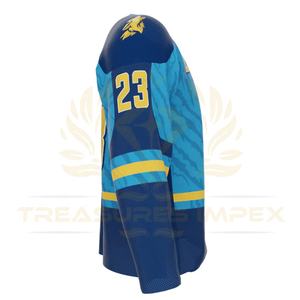 Camisetas de Hockey sobre Hielo con Cuello en V, Mangas Largas, Transpirables, Antibacterianas, de Secado Rápido, Ropa Deportiva de Poliéster, Impresión por Transferencia de Calor - Product Image 2