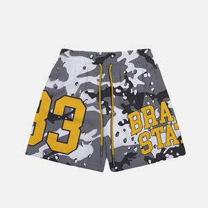 Pantalones cortos de baloncesto de camuflaje sublimados de alta calidad para hombre, pantalones cortos deportivos de malla personalizados para gimnasio, correr y entrenar - Product Image 1