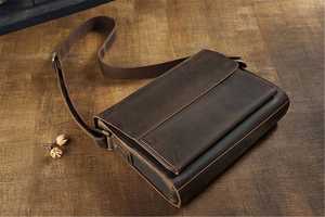 Maletín de Cuero Genuino Crazy Horse Vintage para Hombre, para Uso Diario y de Negocios, para Laptop de 15 Pulgadas, Modelo LLB-0329 - Product Image 4