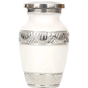 White Small Keepsake Urn For Human Ashes Great Quality Handicraft Best Price for Funeral Cremation Ashes Amazon Best Selling