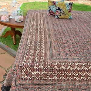 Colchas con estampado ajrakh hechas a mano, colchas kantha con estampado ajrakh, colchas con estampado ajrakh y costuras kantha. - Product Image 5