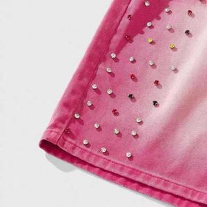 Unisex High Quality Acidwash Denim <b>Shorts</b> Allover Rhinestones Custom Made Jean <b>Shorts</b> for <b>Men</b> Summer Diamond Jorts - Product Image 3