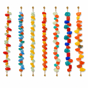 Cuentas de Vidrio Decorativas Hechas a Mano de Primera Calidad (Forma Ovalada), Paquete a Granel, Colores Mezclados para Joyería, Manualidades y Decoración del Hogar - Product Image 2