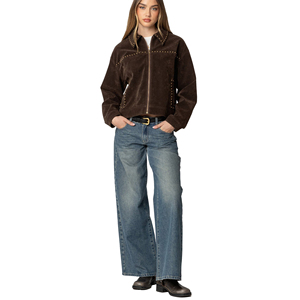 <b>Women</b> Short Genuine Leather <b>Jacket</b> Ladies Cropped Biker Slim Fit <b>Zip</b>-<b>Up</b> Black Customized Logo Factory Rate Wholesale - Product Image 2