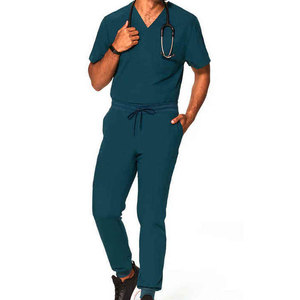 Tenue d'hôpital pour hommes la plus vendue, couleur personnalisable, faible MOQ, uniforme d'hôpital tricoté uni, vêtements d'hôpital en coton et polyester - Product Image 6