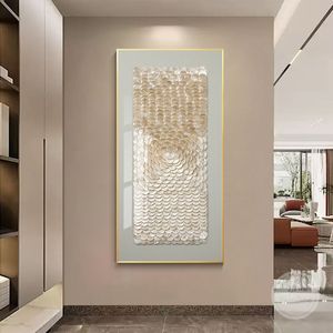 Tableau mural de luxe en mosaïque de coquillages nacrés peints à la main, prix de gros, pour décoration intérieure de salon moderne - Product Image 2