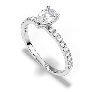 Bague en diamant naturel, taille ovale, or rose, bague de fiançailles avec pierres latérales, design élégant, disponible en or 10K, 14K, 18K, platine - Product Image 1