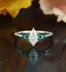 Moissanite <b>Ring</b> 925 Sterling <b>Silver</b> Luxury Vintage Inspired <b>Solitaire</b> Dainty Minimalist Engagement Wedding Promise Party <b>Ring</b> - Product Image 1