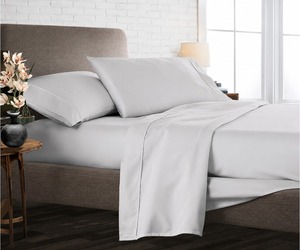 Premium 300 TC <b>King</b> Bed <b>Sheet</b> Set (4-Piece) Elegant Gainsboro Silky Soft & Smooth Bed <b>Sheets</b> Breathable Luxury Bedding Hotel - Product Image 1
