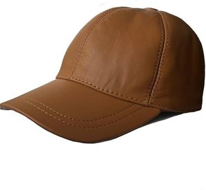 High Durability Genuine Cowhide Leather Baseball <b>Cap</b> Curved Brim Strapback <b>Cap</b> Custom Headwear Factory - Product Image 4
