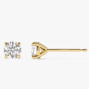 Pendientes de Diamantes Cultivados en Laboratorio, Corte Brillante, en Oro, Oro Rosa, Oro Blanco o Plata, VVS VS D E F, para Mujer - Product Image 2