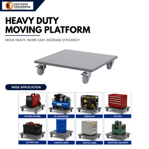 Heavy Duty Four-Wheel Carbon Steel Lockable Powder Coated Warehouse Flatbed Platform Dolly Cart for Material Handling Equipment - Product Image 3