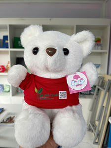 Oso de peluche de algodón orgánico personalizado, bonito animal de peluche para regalos de cumpleaños para niños, accesorios Unisex, caja de regalo - Product Image 4