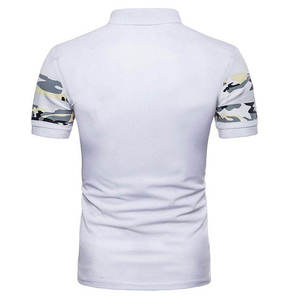Polo à manches courtes pour homme, bleu marine, coton piqué, respirant, décontracté, couleur unie, tricoté, boutonné devant, coupe classique - Product Image 5