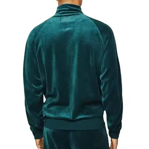 Ensemble de survêtement 2 pièces pour homme en velours doré 100 % coton léger, imperméable et coupe-vent, veste et pantalon de sport et fitness - Product Image 4