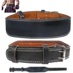 Cinturón de Levantamiento de Pesas de Cuero de Búfalo Genuino, Soporte Ajustable para la Cintura, Entrenamiento de Fuerza, Unisex, Cierre de Hebilla, Negro - Product Image 5