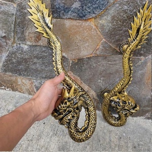 Poignée de porte décorative en fer forgé avec motif de rose, finition galvanisée, forme ronde, installation facile - Product Image 4