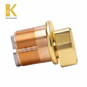 Cilindro de cerradura de puerta de latón con perilla, sin necesidad de llave, acabado de latón pulido, 28 mm, para seguridad de puertas de entrada residenciales - Product Image 6
