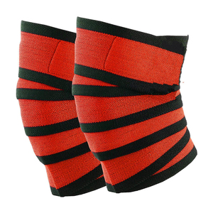 Wholesale Knee Wraps Triple-Stitched Industrial <b>Strength</b> Elastic Custom Logo <b>Strength</b> <b>Training</b> Factory - Product Image 1