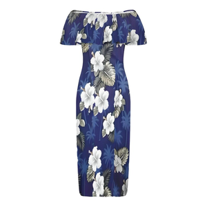 Mumu de Tallas Grandes al por Mayor con Estampados Tropicales, Mangas Murciélago Fluidas y Bolsillos Laterales, Logotipo Personalizado Sialkot - Product Image 4