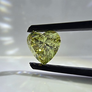 Diamant de laboratoire 1,7 carats, taille brillant cœur, vert jaunâtre intense fantaisie, VS1, certifié IGI, vente en gros, fabricant, usine - Product Image 1