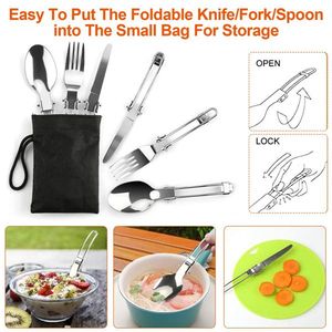 Set da Cucina da Campeggio 16 Pezzi in Metallo e Alluminio: Pentole, Padelle, Bollitore, Ciotole, Coltello, Forchetta, Cucchiaio e Moschettone per Uso con Fornello da Esterno - Product Image 2