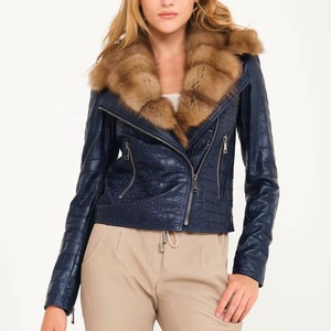 Veste en cuir embossé Python personnalisée pour femmes, en cuir de vache véritable, luxe, mode, service d'échantillons OEM ODM disponible - Product Image 5