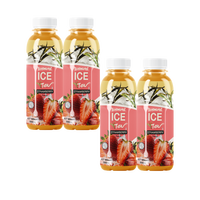 Boisson prête à boire au thé noir glacé aux fruits, saveur fraise, 500 ml, en bouteille PET, rafraîchissante, sucrée, pour l'été, boisson contre la soif, pack en vrac